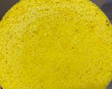 A picture of step 5 of Besan khaman.