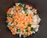 A picture of step 1 of Veg kolhapuri.