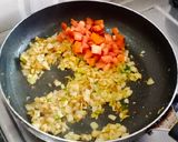 A picture of step 3 of Kacche kele(Raw banana) ki sabzi.