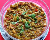 A picture of step 4 of French Beans and Brinjal Curry.
