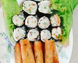 Hình bước làm 3 của món Chả giò kimbap (monchay)