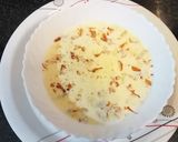 A picture of step 1 of Kesar badam kheer.