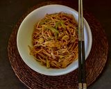 A picture of step 6 of Chicken Mushroom Chowmein.