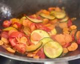 Une image de l'étape 1 de Pâtes aux légumes de saison et pesto maison.