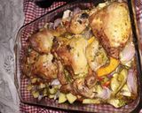 A picture of step 5 of Oven-Baked Chicken with Potatoes and Vegetables.