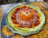 Une image de l'étape 18 de Salade complète au jambon blanc fumé, crudités et burrata.