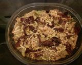A picture of step 6 of Cheesy broccoli bacon pastabake.