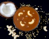 A picture of step 8 of Paruppu payasam / moong dal kheer.