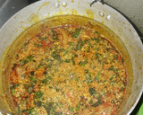 A picture of step 9 of Egusi soup with pounded yam.