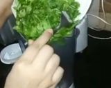 A picture of step 1 of Coriander chutney (hare dhaniye ki chutney).
