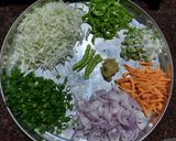 A picture of step 1 of Chinese bhel.