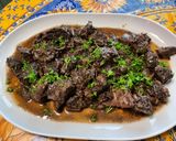 A picture of step 12 of Peposo-Style Beef with Black Pepper and Red Wine.