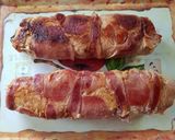 Aszalt szilvával töltött, baconos pulykamell recept fázis 9 fotója