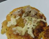 Foto del paso 8 de la receta: Pizzas hawaianas con base de coliflor, zanahoria y papa🍍🧀🍕🥔🥙🥕🧀