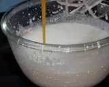 A picture of step 2 of No churn mango ice cream.