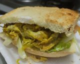 Foto del paso 8 de la receta: Sándwich🥪de pollo🍗y vegetales frescos🥙🌯🥗