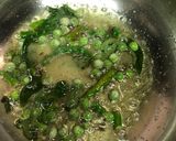 A picture of step 1 of Sabudana with green matar.