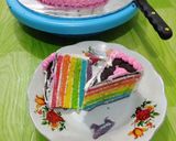 Foto langkah ke 3 dari resep Kue ulang tahun rainbow cake kukus.