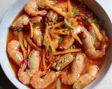 Foto langkah ke 5 dari resep Udang Pedas Merah.