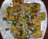 A picture of step 10 of Khandvi.