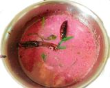 A picture of step 6 of Beetroot pachadi Kerala style.