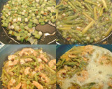 Foto del paso 5 de la receta: Revuelto de ajetes, langostinos y espárragos verdes