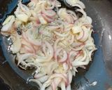 A picture of step 2 of French beans potatoes and peas curry in African style.
