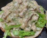 Foto del paso 6 de la receta: Sándwich🧅🥯de pollo🥐🥛cremoso🥪🍗🍎