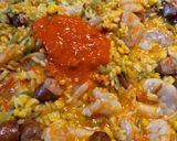 A picture of step 5 of Rice and Shrimp.