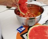 A picture of step 2 of Watermelon Gazpacho.