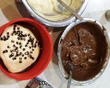 A picture of step 1 of Choco marble cake with minty vanilla (Eggless).