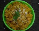 A picture of step 4 of Karnataka style Cabbage Palya or Cabbage stir fry.