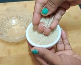 A picture of step 1 of Kaju peanut samak rice chatpata katli.