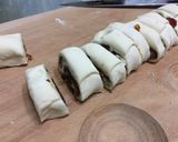 A picture of step 3 of Medjool Dates With Blue Cheese Roll Puff Pastry Pinwheel.