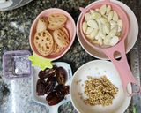 Hình bước làm 2 của món Sữa kiều mạch + củ sen + hạnh nhân🧃🧃🧃🥤🥤