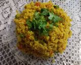 A picture of step 5 of Jau Dalia veggies khichadi (barley veg pulav).
