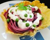 Foto del paso 12 de la receta: Fetuccini de betarraga montado en canasto de queso 🧀 parmesano