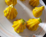A picture of step 4 of Modak stuffed with dates and dryfruits.