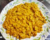 A picture of step 4 of Penne Masala pasta.