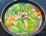Hình bước làm 3 của món Canh Cải Dún Thịt Bằm