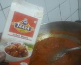 A picture of step 5 of Achari paneer.