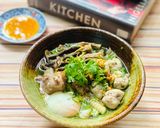 Hình bước làm 7 của món Nui Nấu Mọc Nấm Lộc Nhung