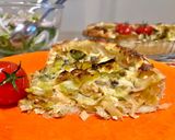 A picture of step 5 of Leek Tart with Skyr and Roquefort.