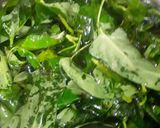 A picture of step 2 of White beans with kolmi saag bhaji.
