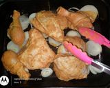 Foto del paso 15 de la receta: Pollo "entalcado" con papas rústicas