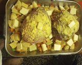 A picture of step 3 of Smokey Lamb on a Grill with Veggies.