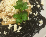 A picture of step 7 of Black and "white" spaghetti.