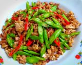 รูปขั้นตอนการทำที่ 5 ของ ถั่วฝักยาวผัดไข่(มังสวิรัติ)