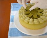 A picture of step 21 of No-Bake! Matcha Chocolate Cheesecake.