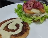 Foto del paso 11 de la receta: Hamburguesa🥩de res 🧀en pancakes🧇de vegetales🍔🥯🥞